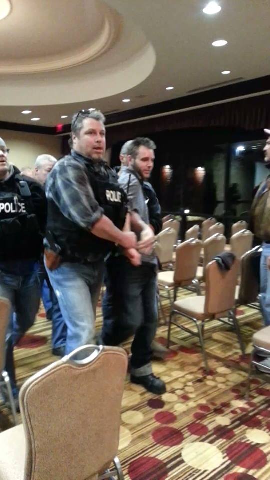 A photo posted to Facebook of the arrest